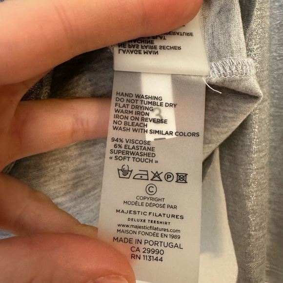 NWT Majestic Filature Soft Touch Crewneck Long Sleeve- Metallic Silver- Medium - Picture 10 of 13
